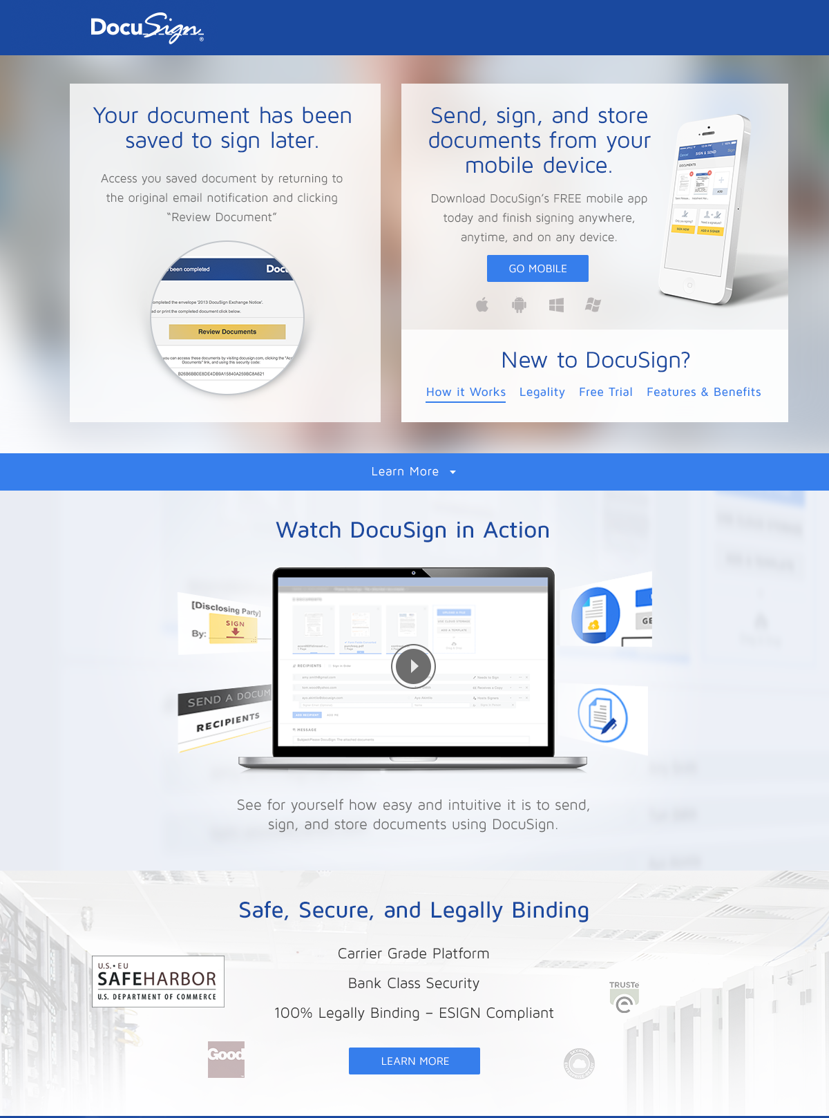 DocuSign web campaign
